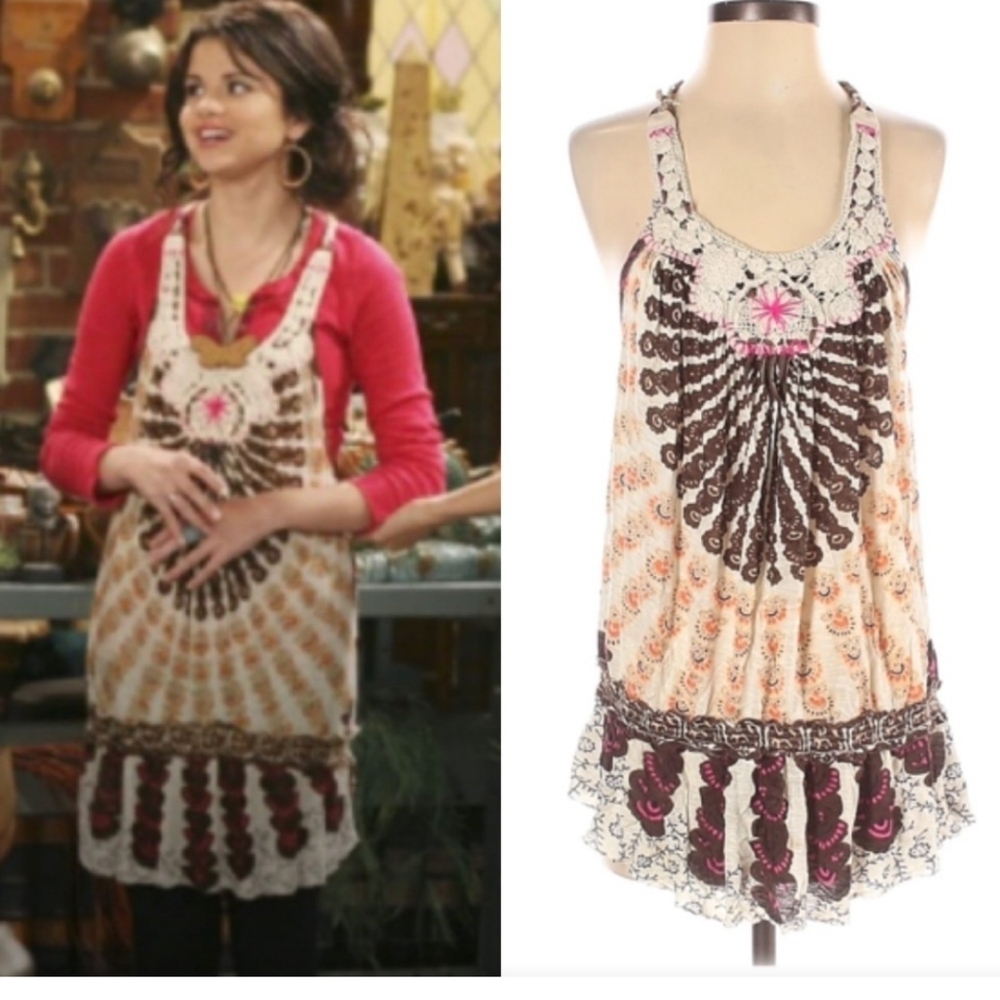 Free People Crochet Tunic Tank ASO Selena Gomez Wizards of Waverly Place